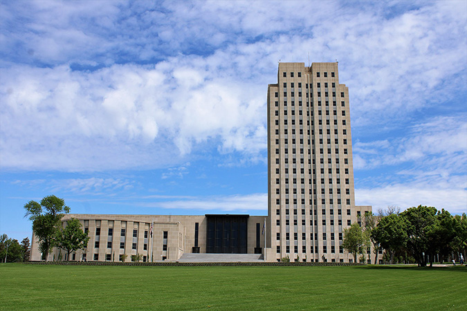 The North Dakota State Capitol in Bismarck.