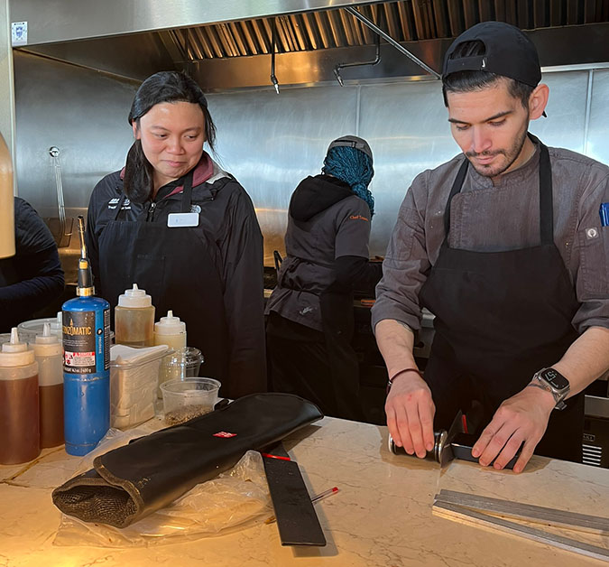 From left to right: Isa Chan and Nico (sous chef apprentice at Taste)